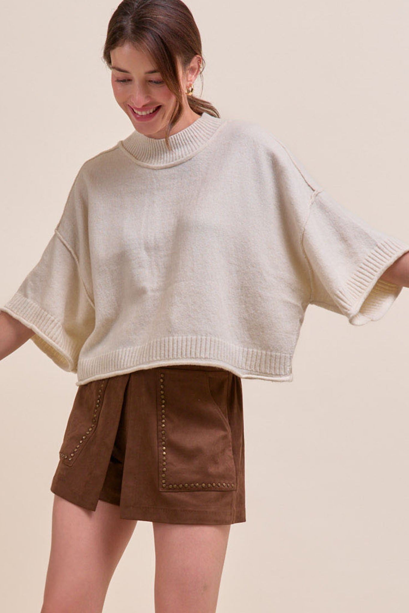 Ivory Luxe Mock Neck Sweat4er