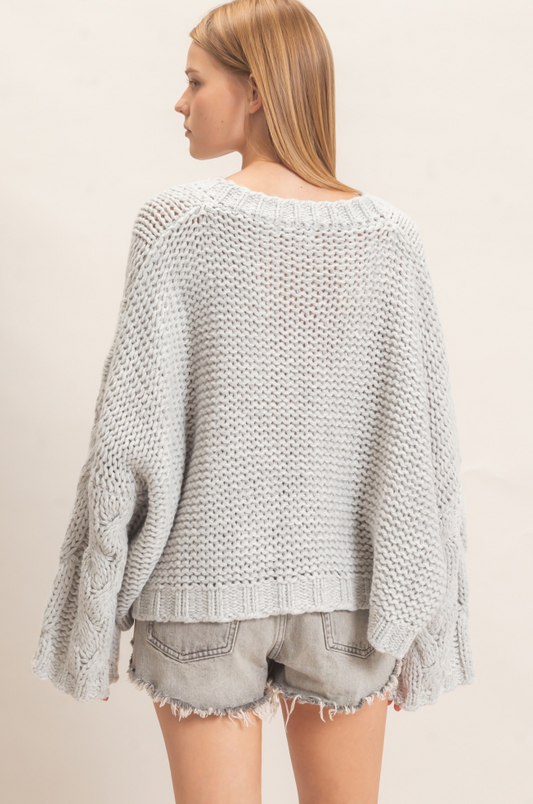 The Cozy Cable Sweater: Grey