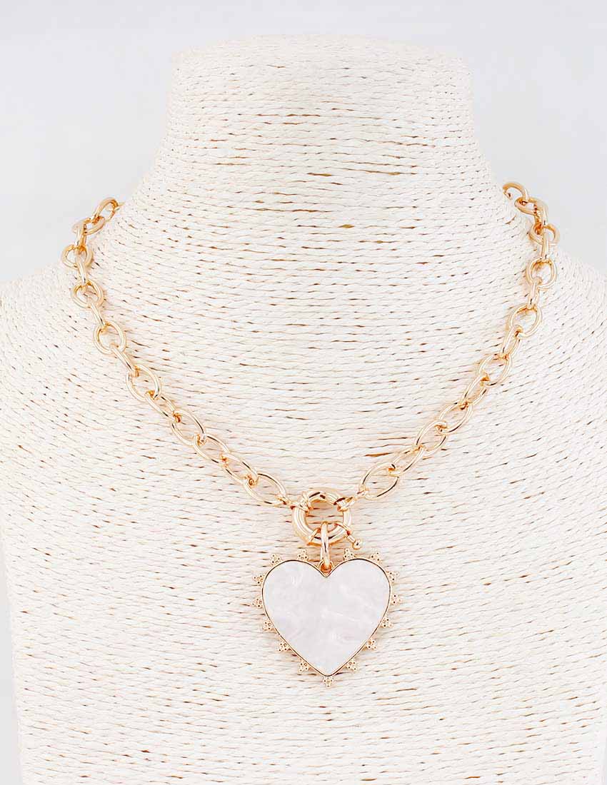 Pearlized Heart Necklace