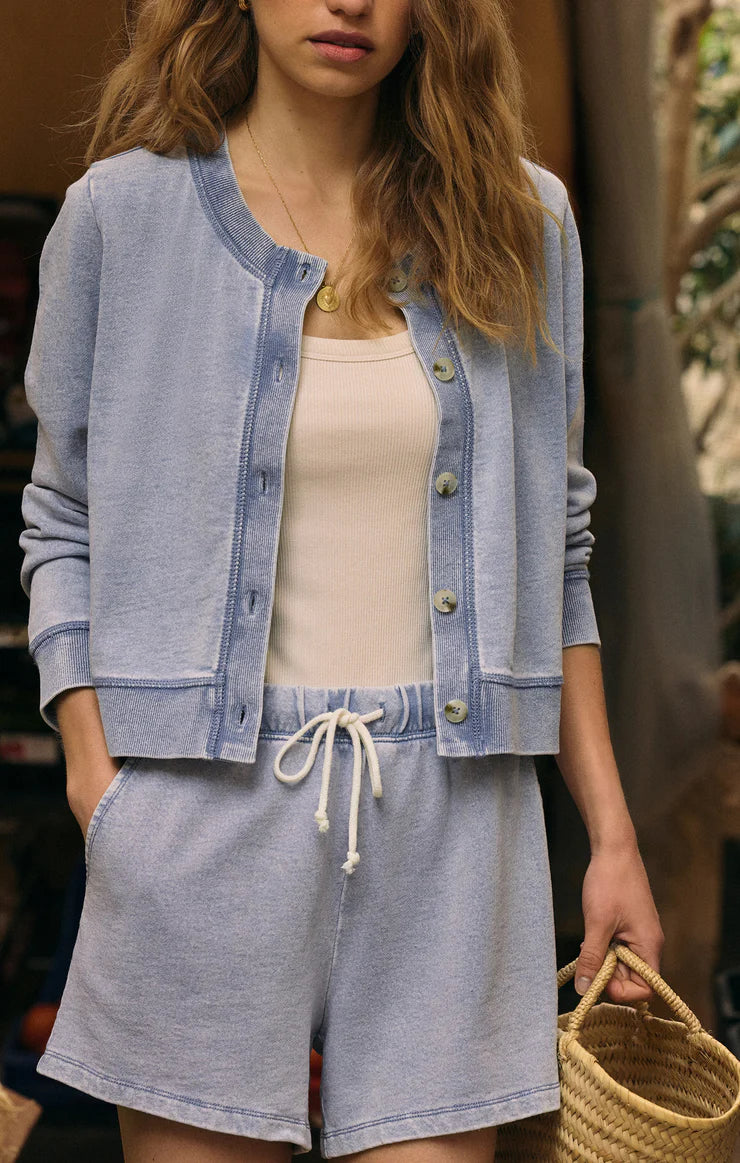 Z Supply: Hunter Knit Denim Shorts | Charley's Boutique