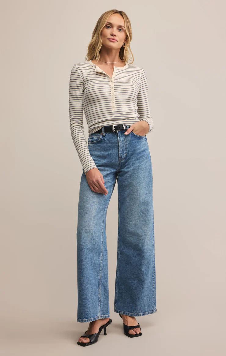 Z Supply: Stella Stripe Henley | Charley's Boutique