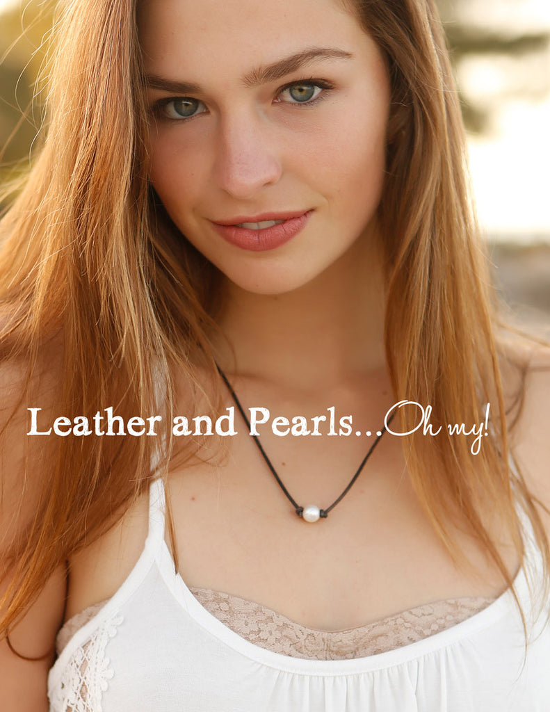 Leather Pearl Necklace - Charley's Boutique - 2