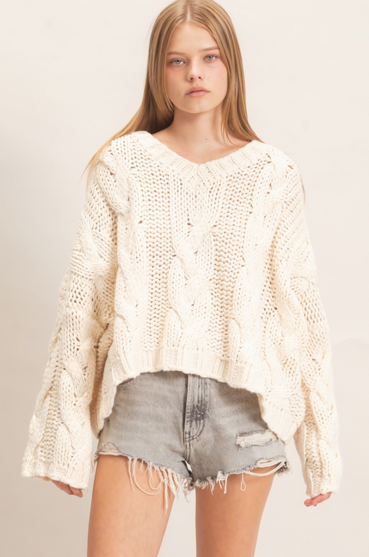 The Cozy Cable Sweater: Cream