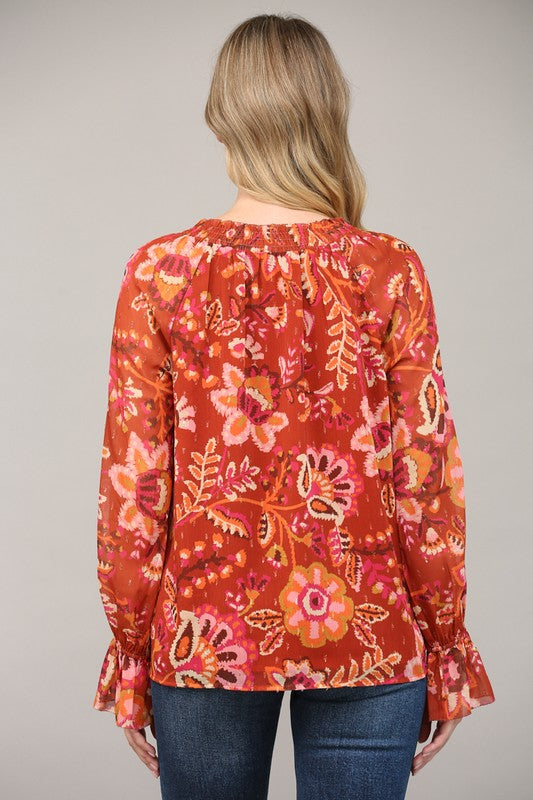 chiffon fall colored blouse