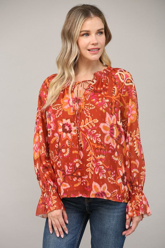 chiffon fall colored blouse