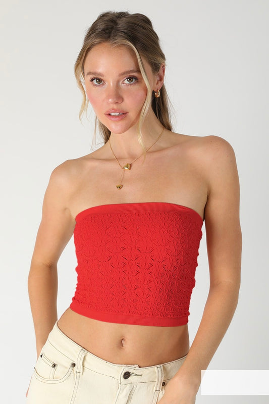 Summer Romance Tube Top: Red