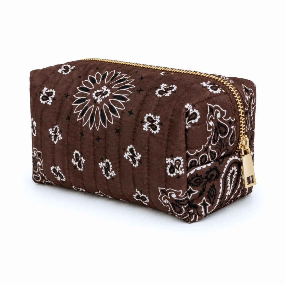 Bandana: Cosmetic Case/Travel Case Dark Brown