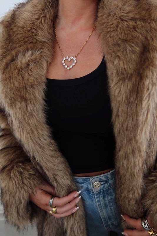 Large Diamond Heart Necklace by CHANSUTTPEARLS