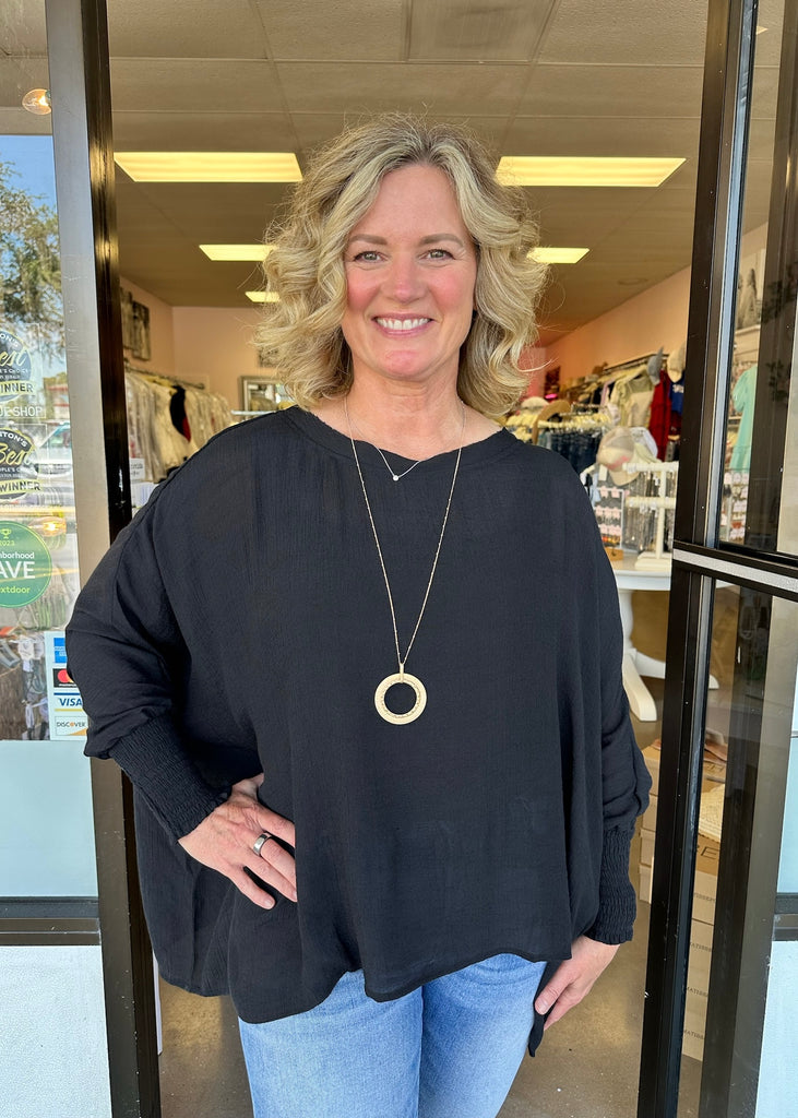 oversized black top long sleeve