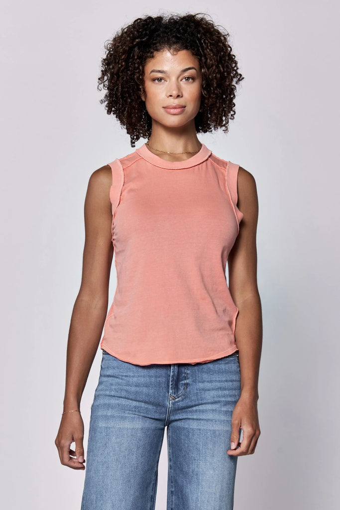 dear john raw edge comfy tee shirt tank sleeveless