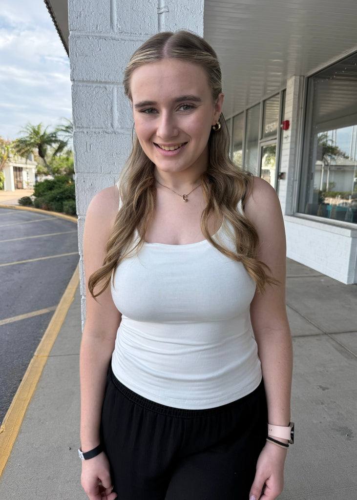 white perfect tank top