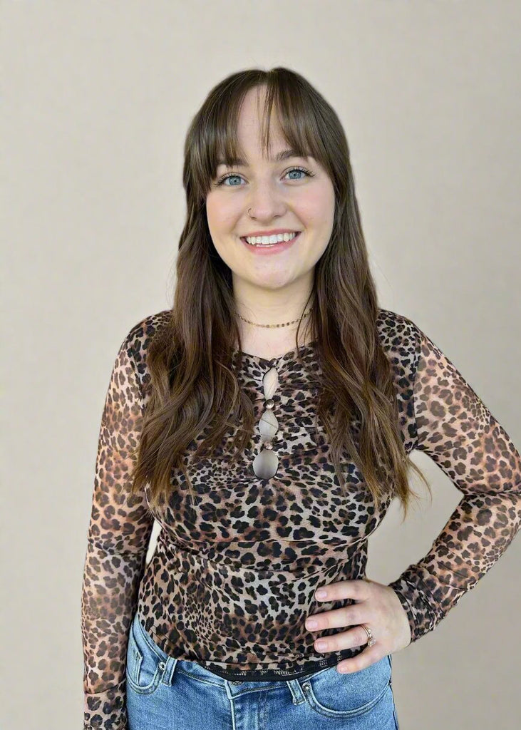 long sleeve leopard print top