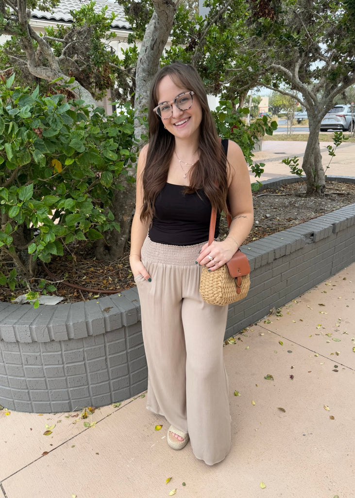 khaki palazzo pant