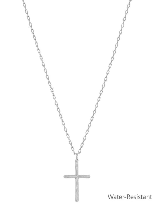 Thin Silver Cross Neclace