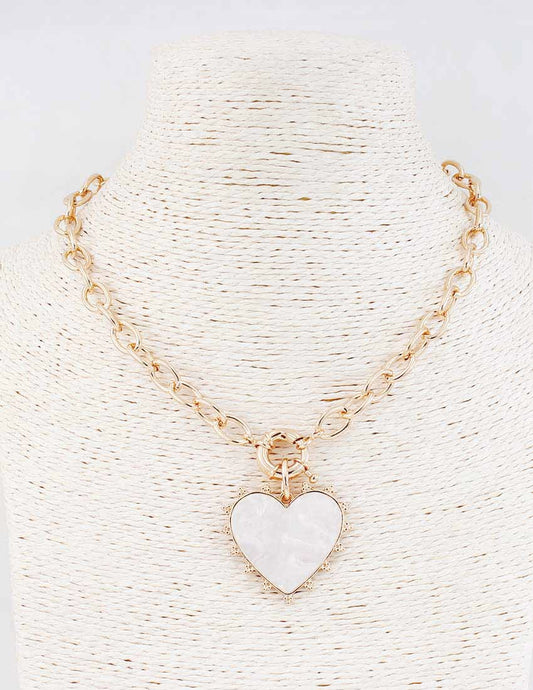 Pearlized Heart Necklace