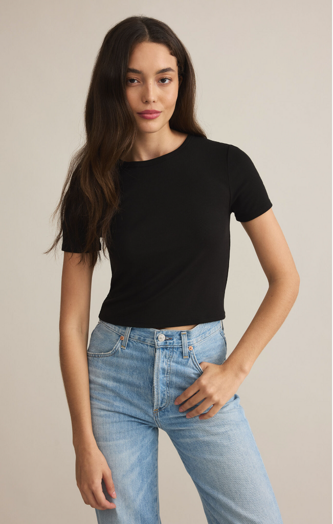 crew neck tee black