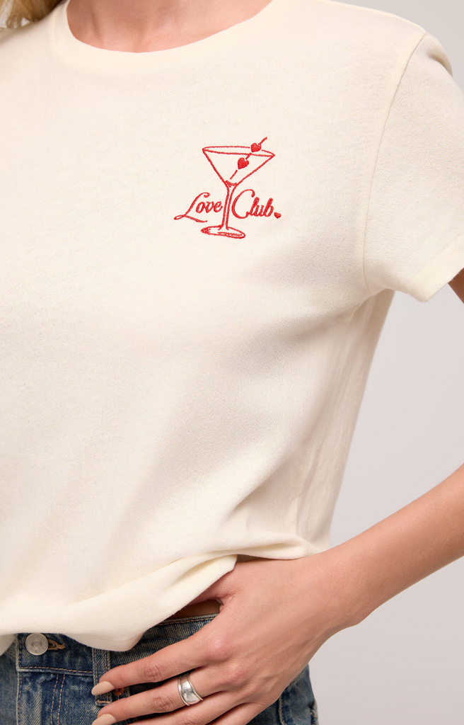 tee with love club embroidered in a martini glass