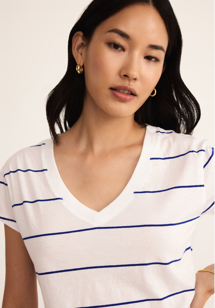 Z Supply: Striped Modern V-Neck Tee