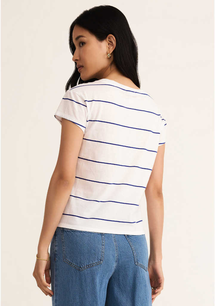 Z Supply: Striped Modern V-Neck Tee