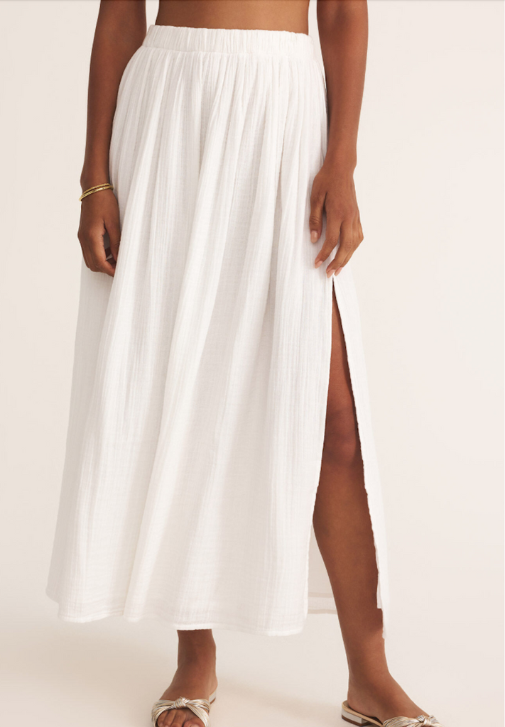 gauzy midi skirt, lined in white and black