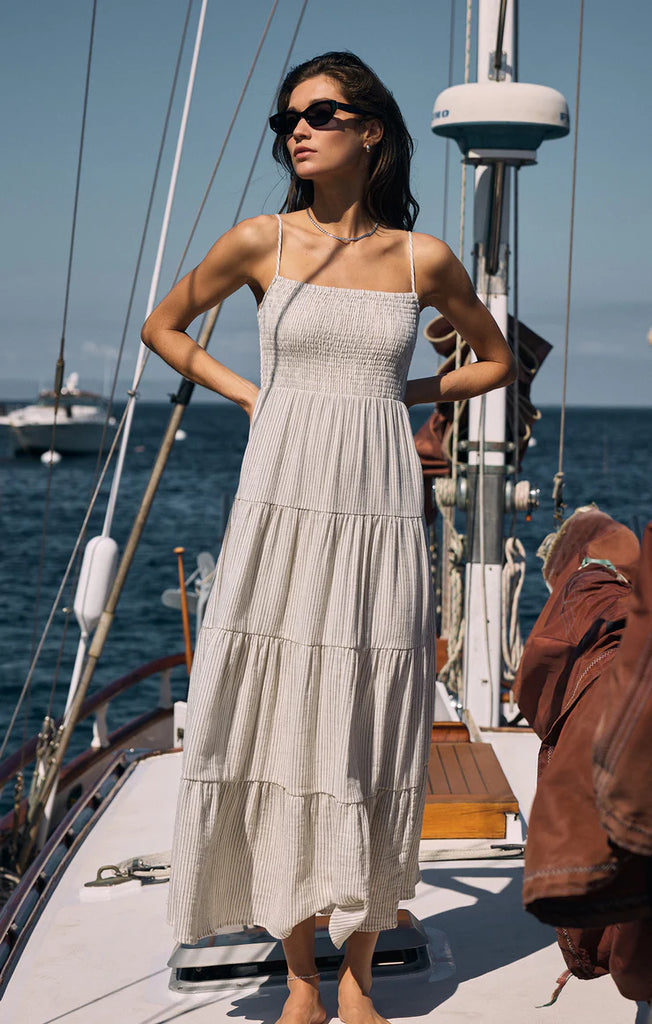 striped maxi dress