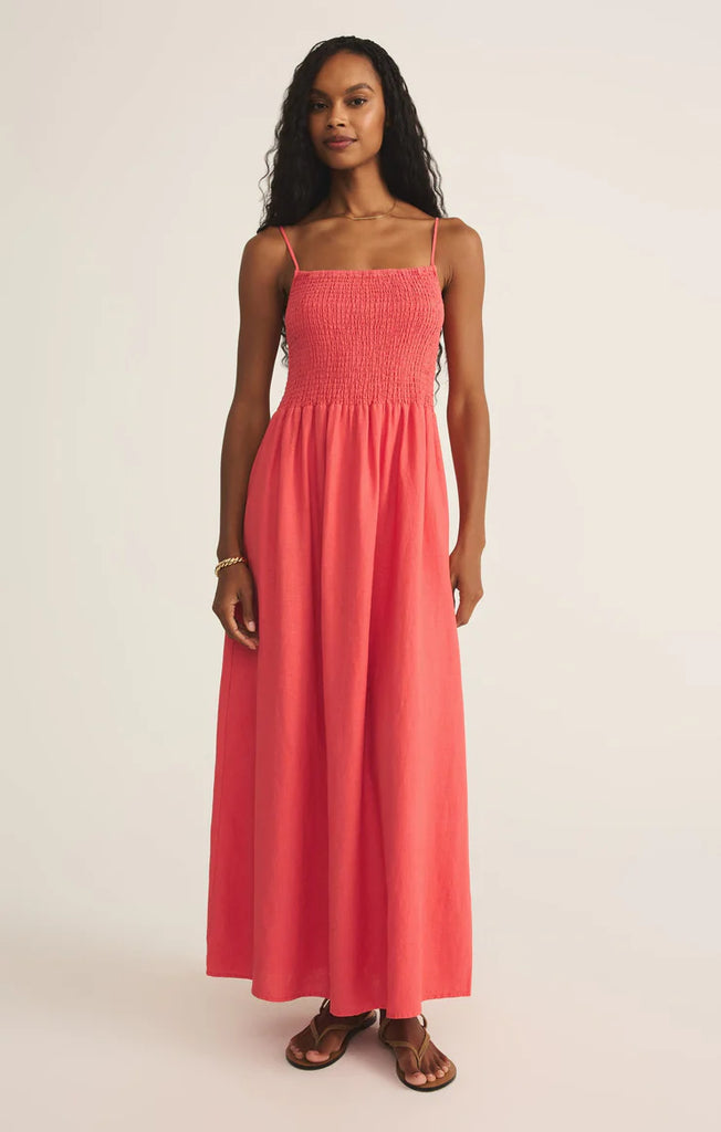spaghetti strap maxi persimmon color