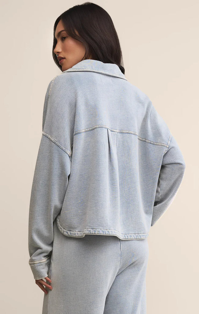 Z Supply: All Day Cropped Knit Denim Jacket
