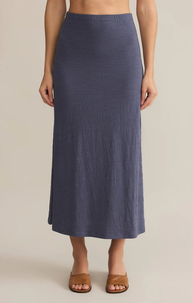 textured midi skirt