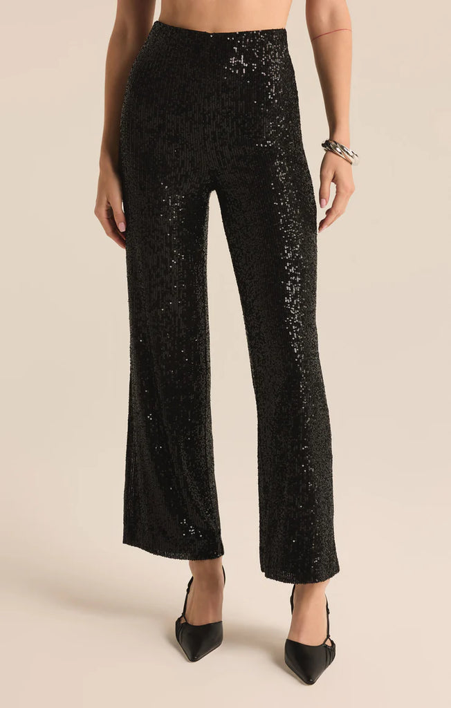 Z Supply: Skylar Sequin Pant Black | Charley's Boutique