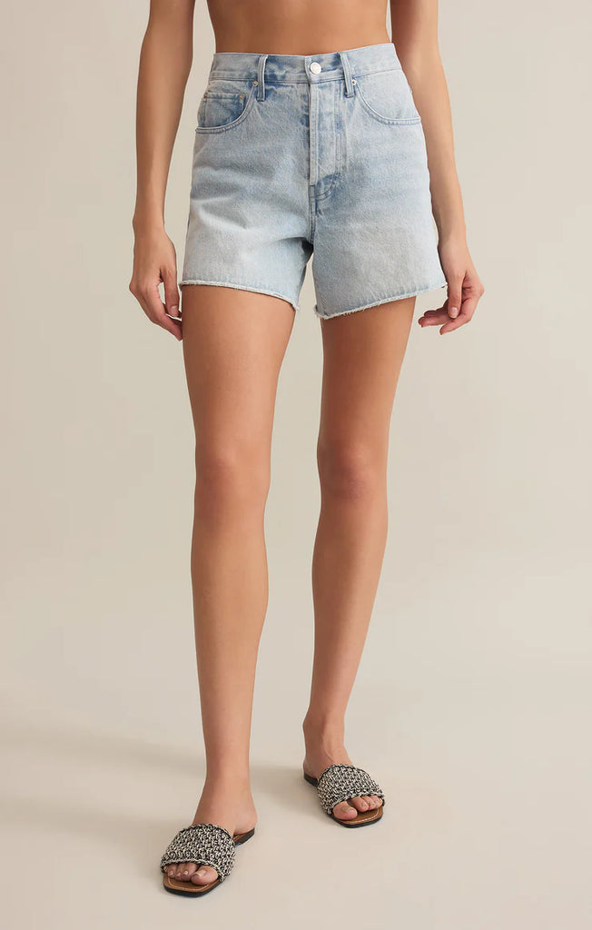 z supply high rise denim shorts