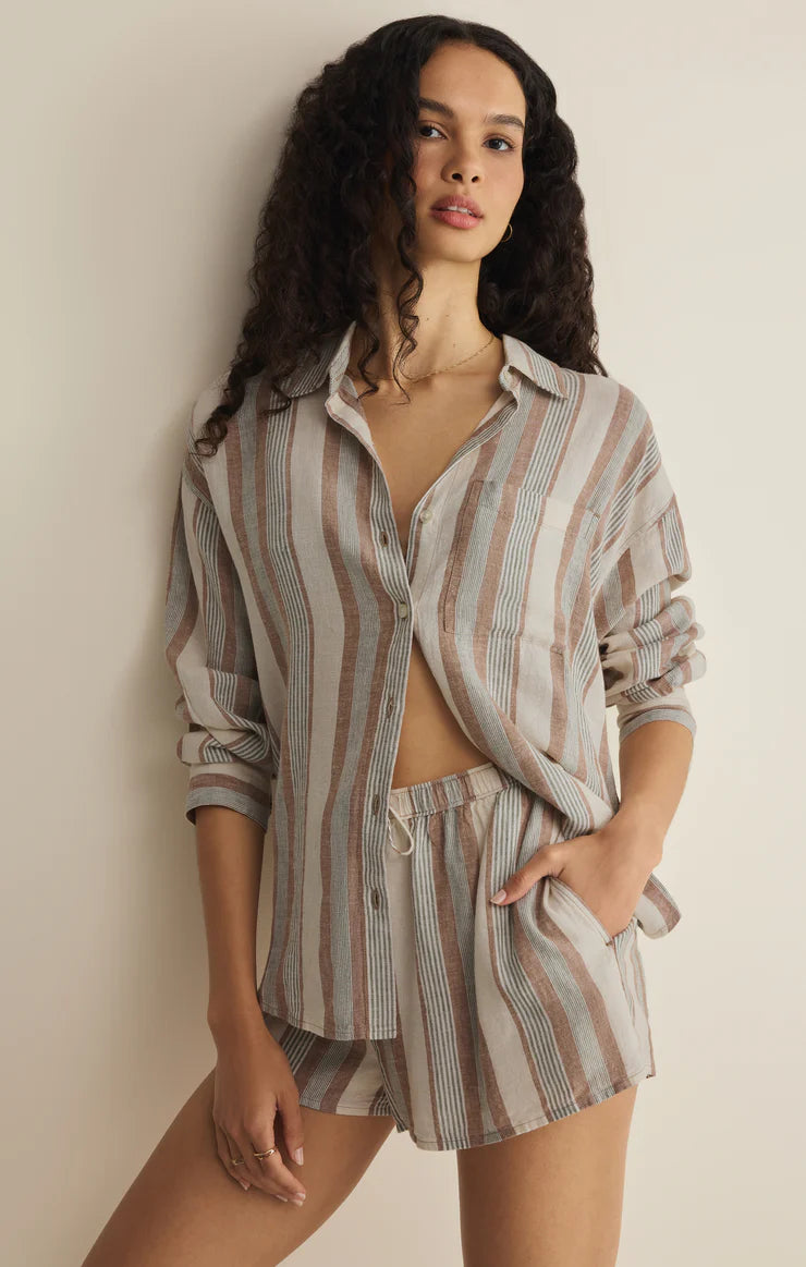 Z Supply: The Perfect Linen Stripe Shorts