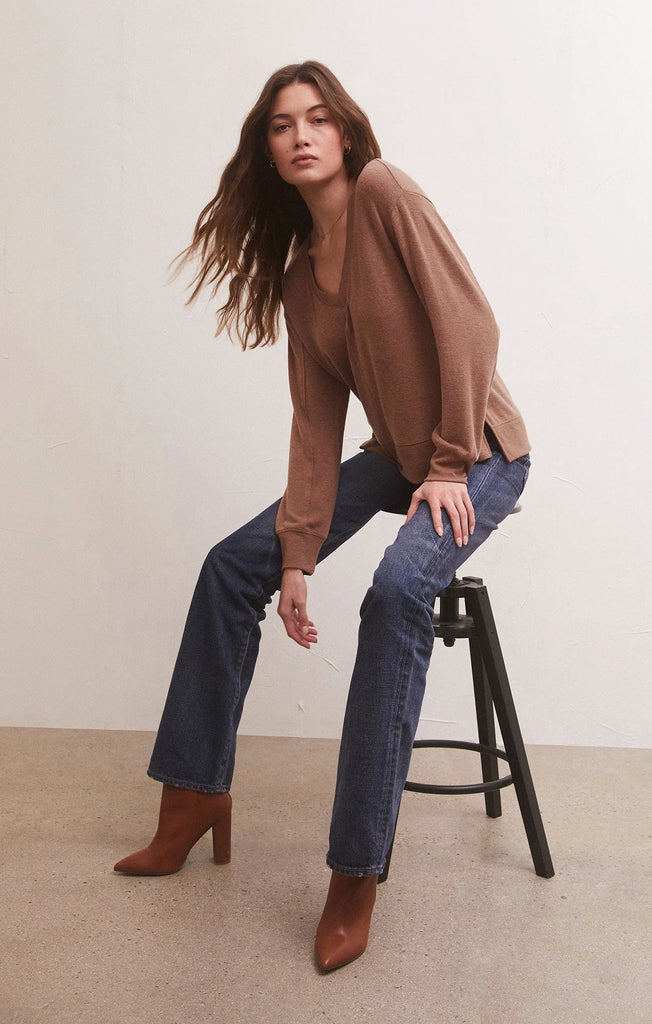 Z Supply: Wilder Cloud V-Neck LS Top