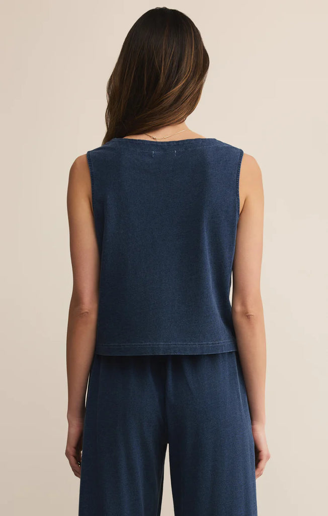 Z Supply: Solace Jersey Denim Top