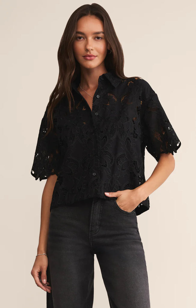 black embroidery top