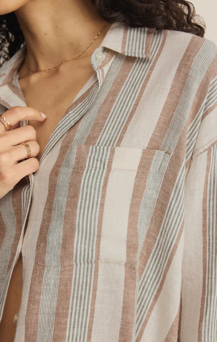 Z Supply: The Perfect Striped Linen Button Up