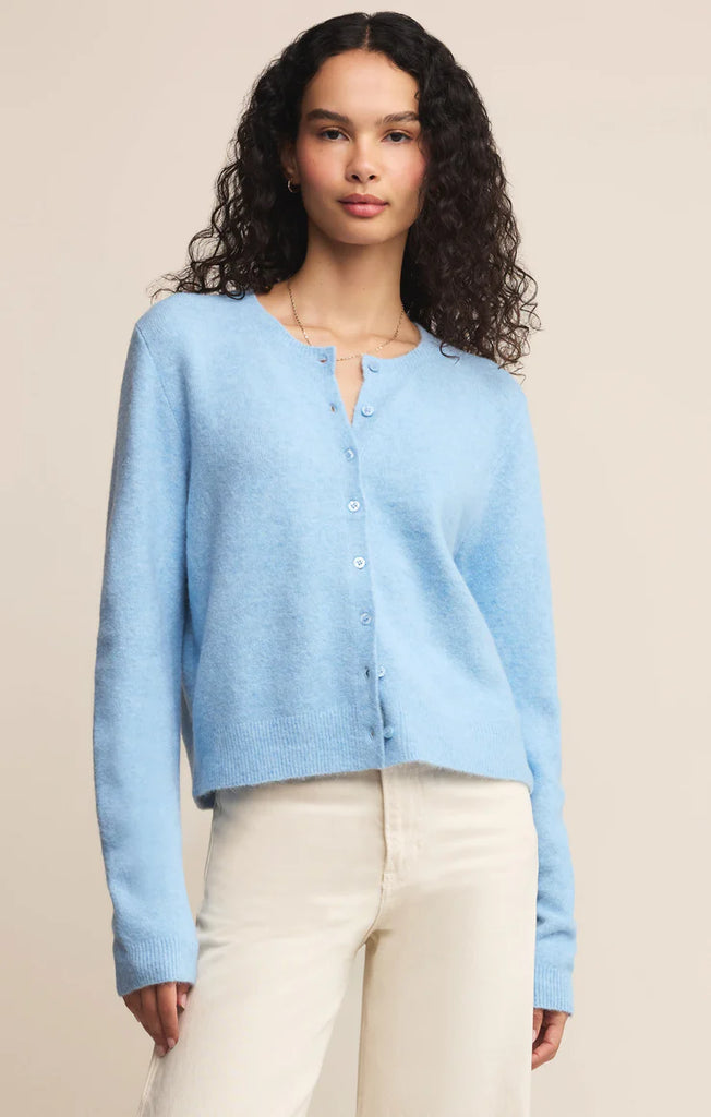light blue button up cardigan long sleeve sweater