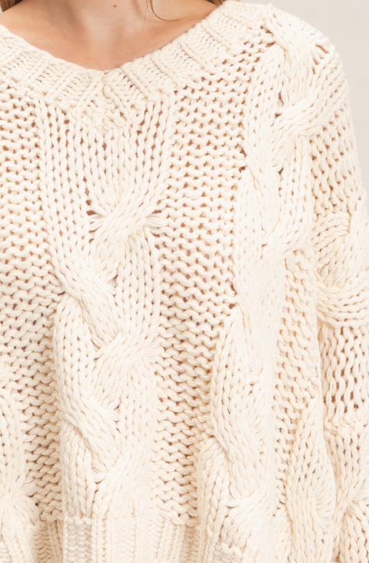 The Cozy Cable Sweater: Cream